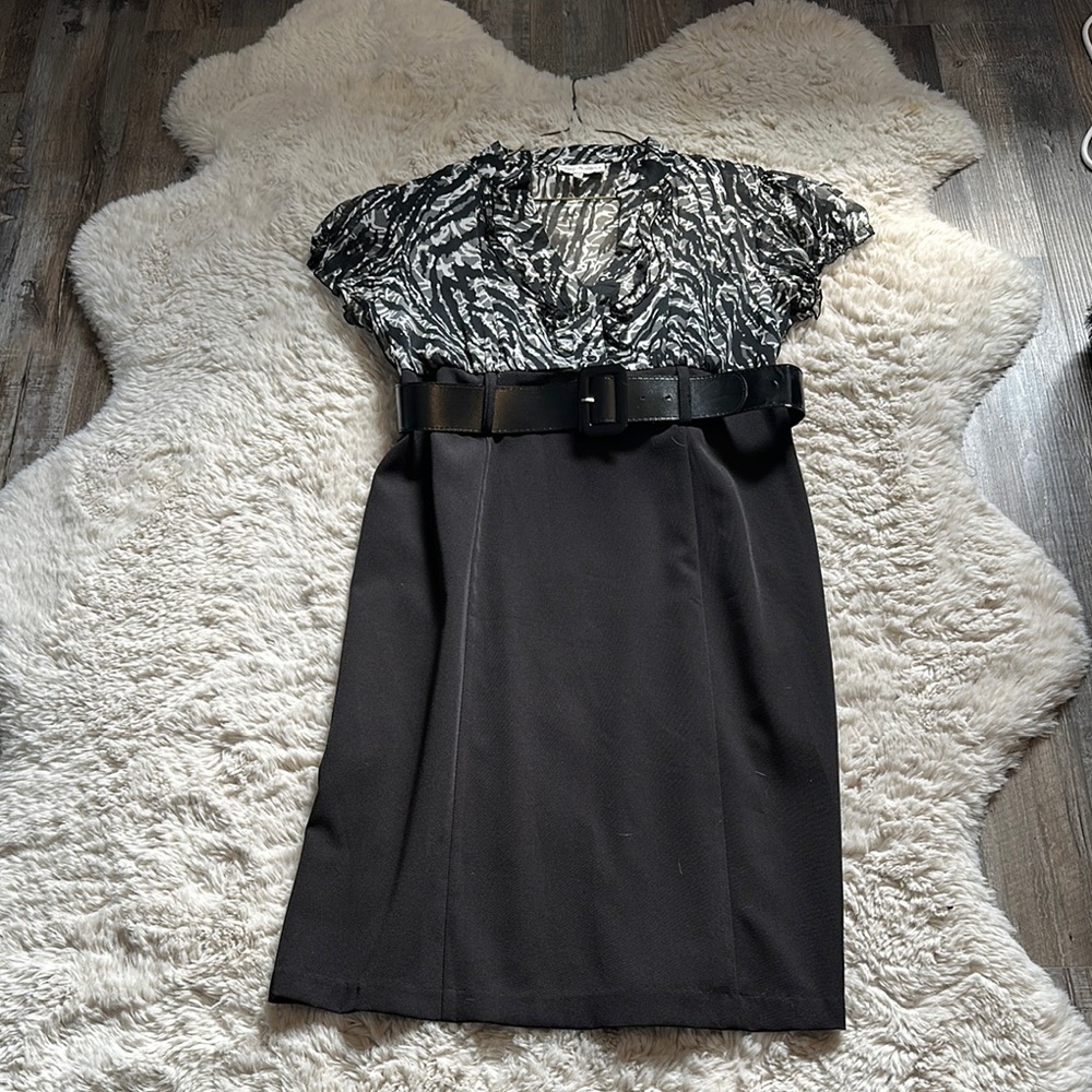 Elegant Black and White Women's Dress